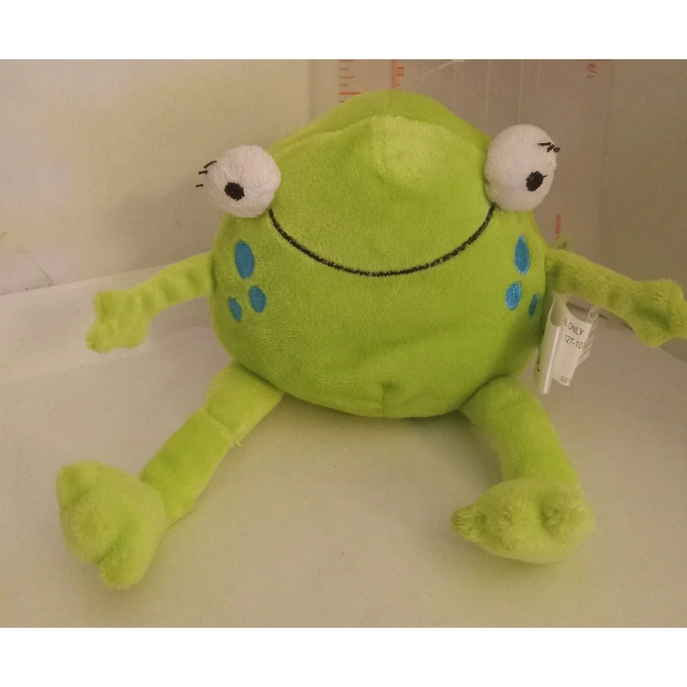 Green Frog Hallmark Sir Hop Blue Spots Plush Stuffed Animal Toy Magnetic Head